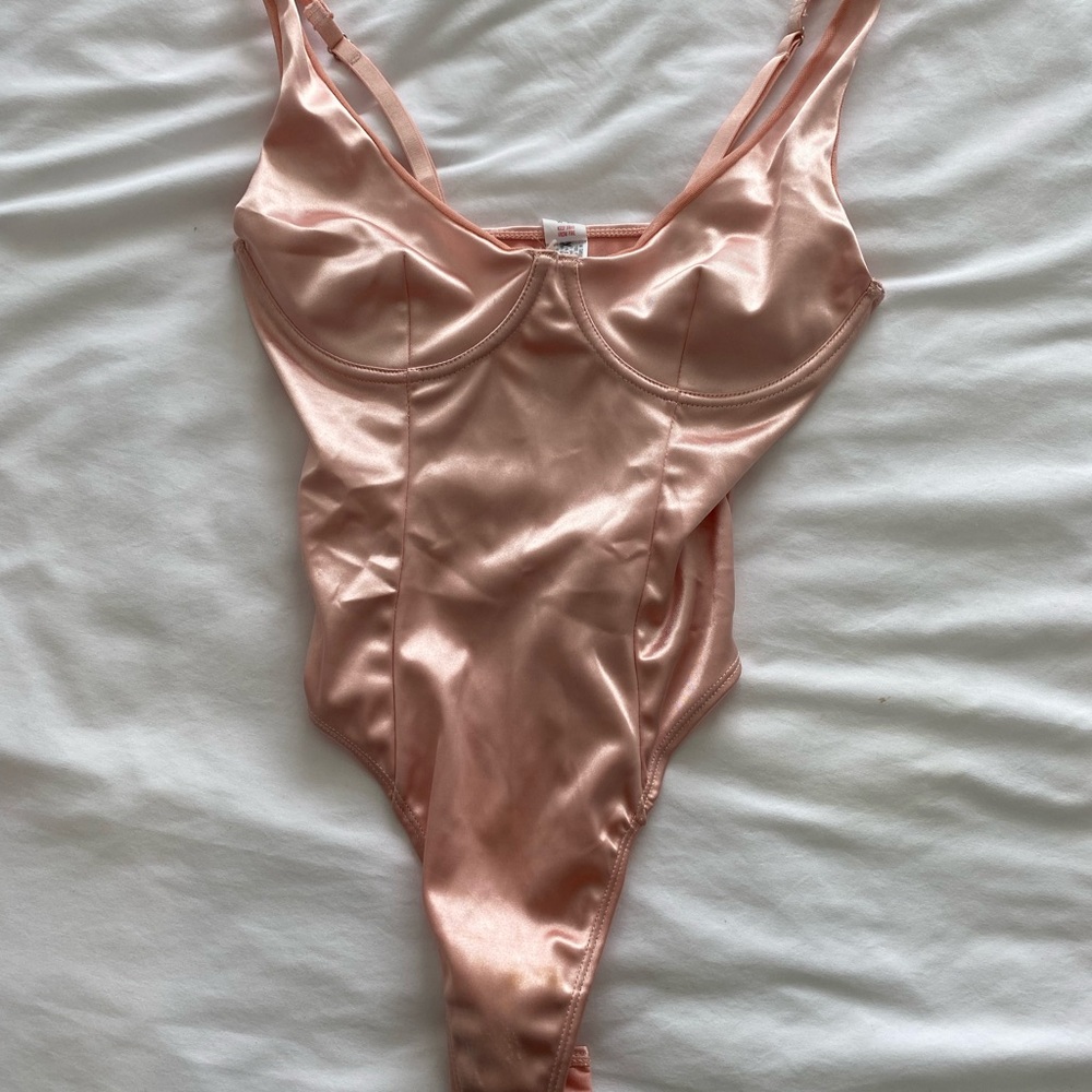 Forever 21 Satin Blush Bodysuit